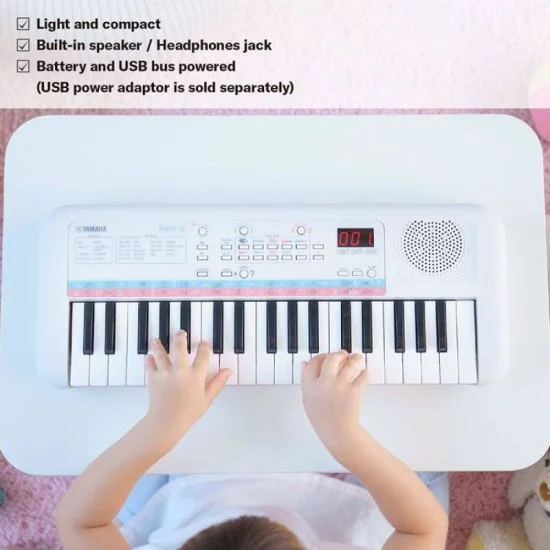 Yamaha Piano (PSS-E30) Portable Keyboard With 37 Mini Keys – White